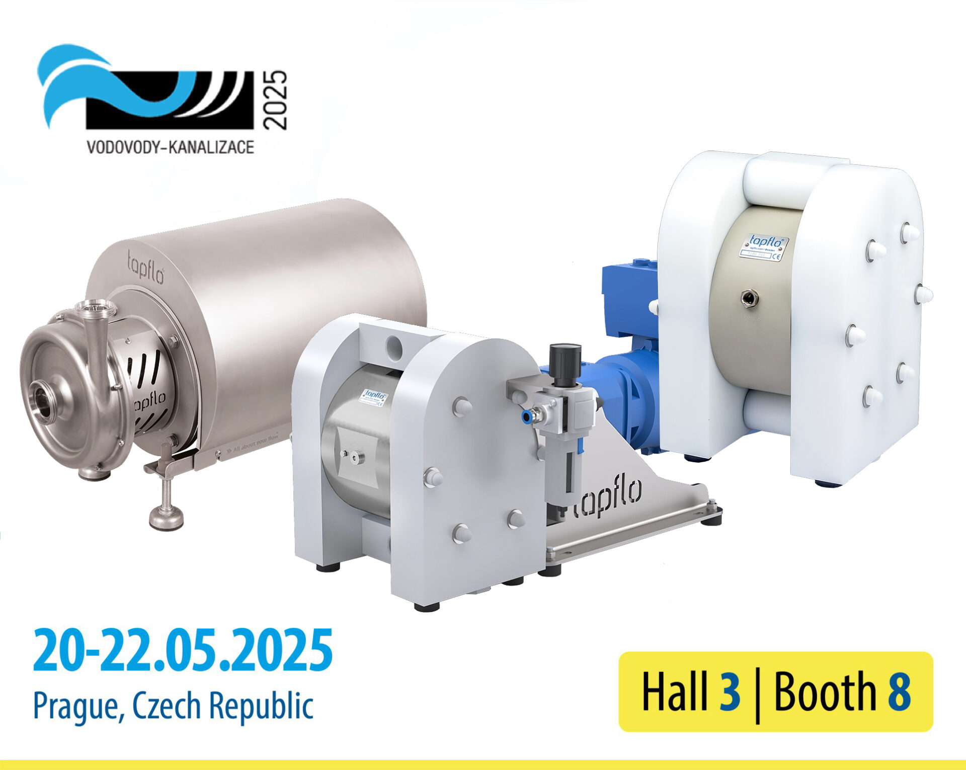Meet Tapflo at VOD-KA 2025 in Prague – Hall 3 | Stand 8
