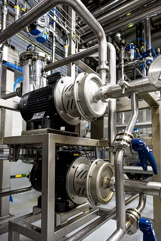 Tapflo CTX-centrifugalpumper til doserings- og transportsystemer med fødevaregodkendt olie.