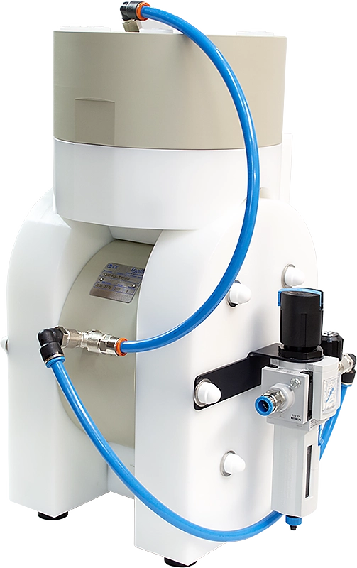 Tapflo-membranpumpe med indbygget pulsationsdæmper og filterregulator