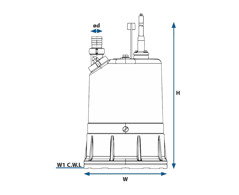 Submersible Sewage pumps. ST series. Dimensions
