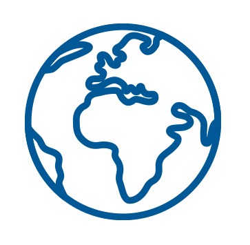 Global distribution and service support icon