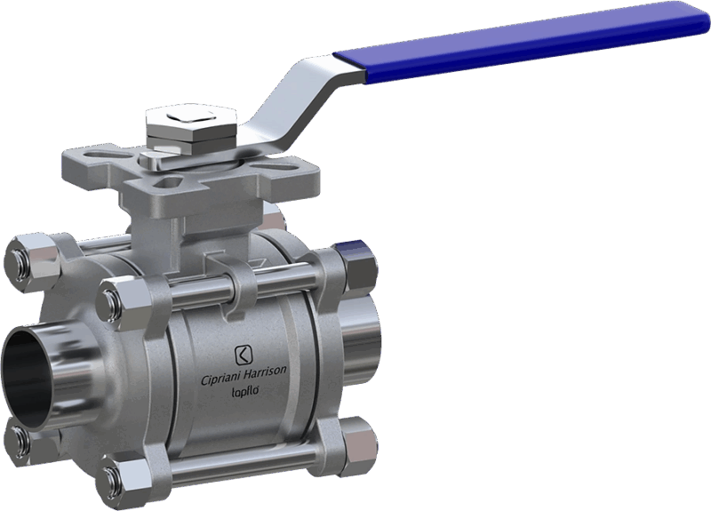 Sanitary manual ball valves Cipriani Harrison series 55