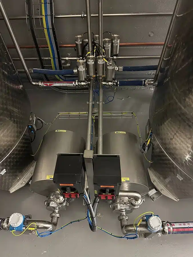 Tapflo centrifugal pumps for ethanol in a finished Magma installation.