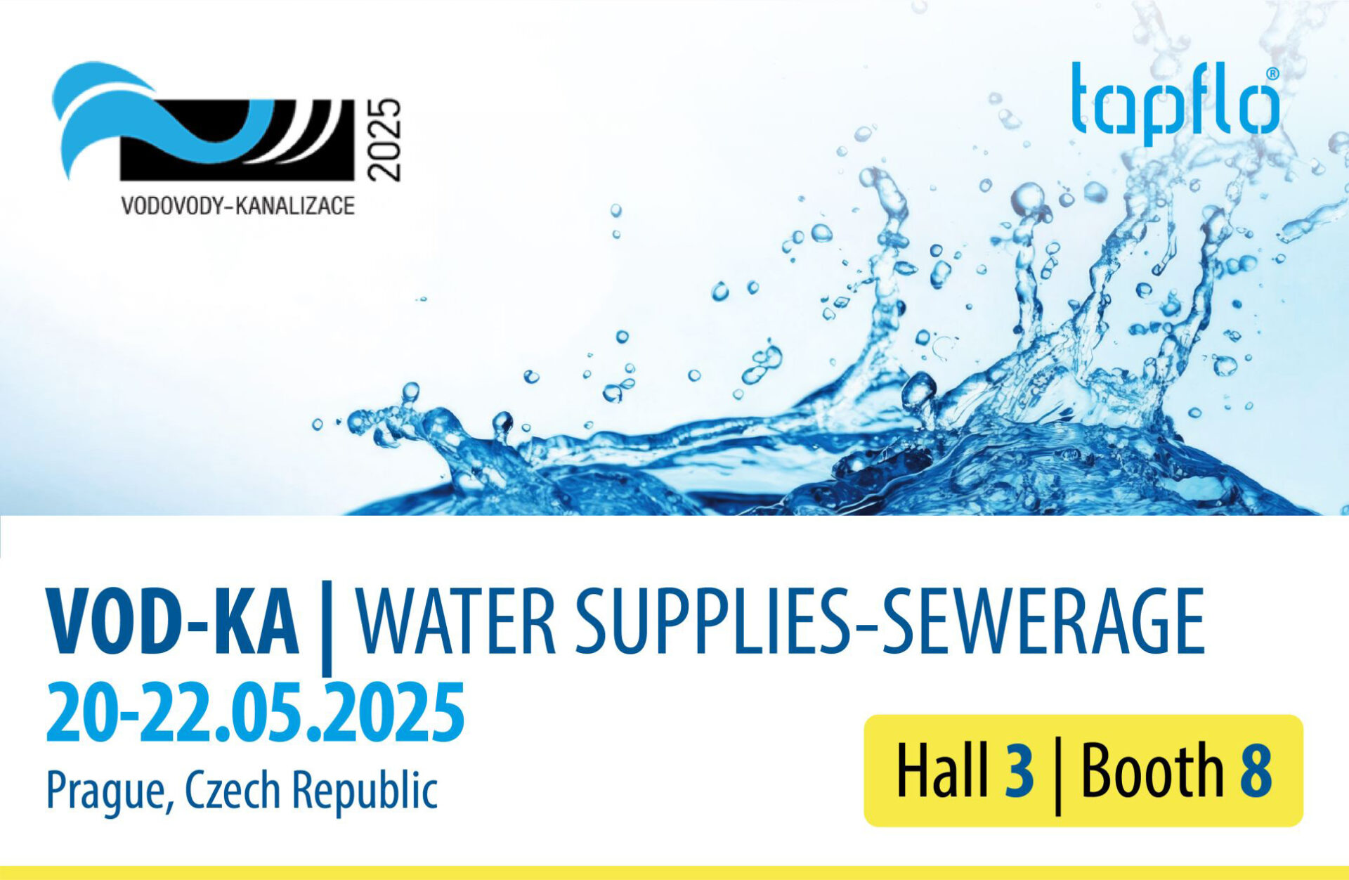 Incontra Tapflo a VOD-KA 2025 a Praga – Padiglione 3 | Stand 8