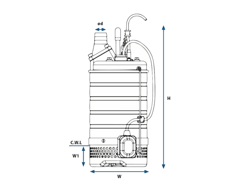 Submersible dewatering pumps. Sk series. Dimensions