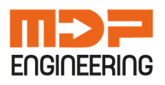 Logo firmy MDP Engineering.