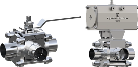 Sanitary pneumatic ball valves Cipriani Harrison series 54. Overview